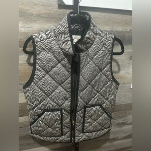 J. Crew Black and White Patterned Vest